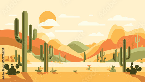 Peaceful Desert Vector Scene