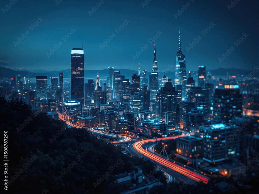 Fototapeta premium hong kong skyline at night