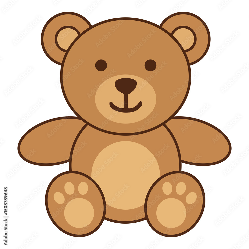 Obraz premium Cute Teddy Bear Cartoon Vector Illustration