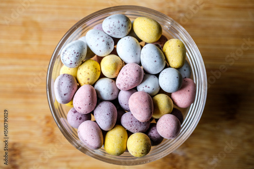  A Bowl Of Sugar Coated Chocolate Eggs Confectionery Sweets