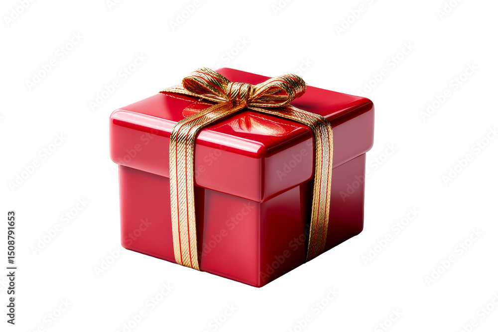 Decorative red gift box with gold ribbon for special occasions Decorative red gift box with gold ribbon for special occasions