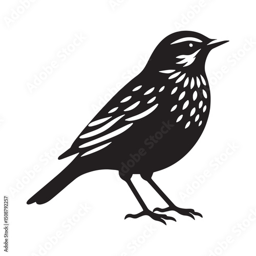 Open Sky Lark silhouette flying high – Lark illustration – Minimalist Lark vector – Bird silhouette – Bird vector

