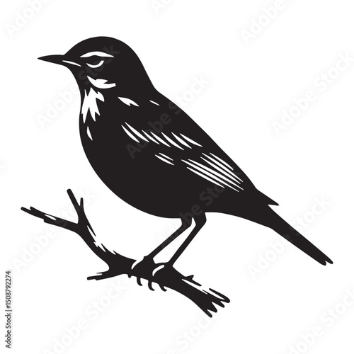 Air Dance Lark silhouette in motion – Lark illustration – Minimalist Lark vector – Bird silhouette – Bird vector

