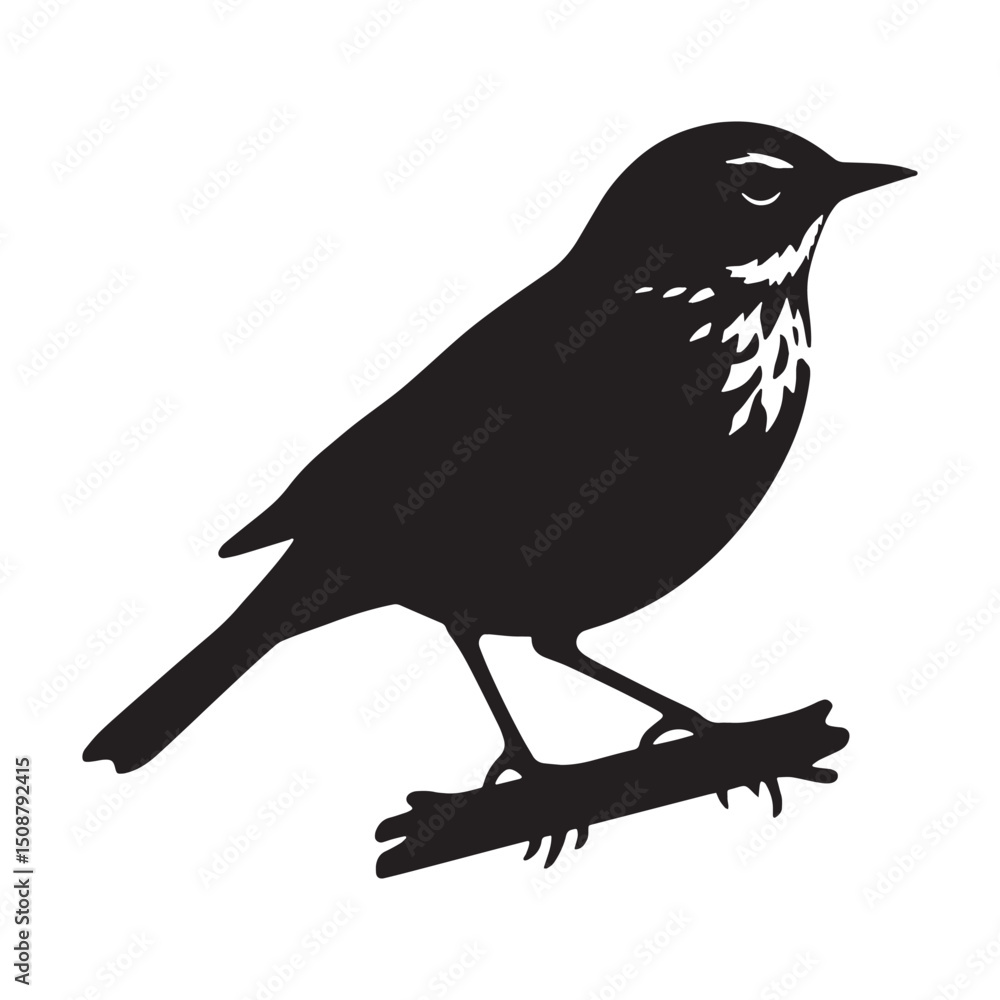 Fototapeta premium Freedom Flight Lark silhouette – Lark illustration – Minimalist Lark vector – Bird silhouette – Bird vector