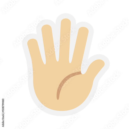Hand with Fingers Splayed Medium-Light Skin