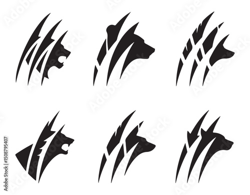 Wild Animal Claw Scratch Logos