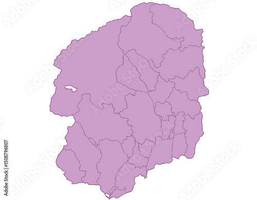 栃木県　地図　紫　イラスト