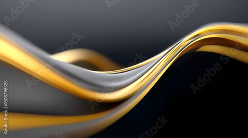Flowing golden digital waves on a dark background