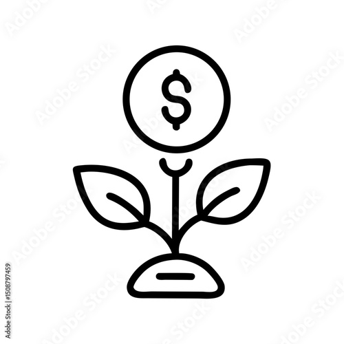 coin plant icon