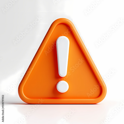 3d orange danger warning sign