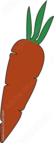 A Vibrant Illustration of a Single, Ripe Carrot, Ready for Harvest