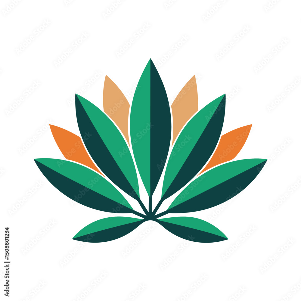Stylized Lotus Flower Emblem Stylized Lotus Flower Emblem