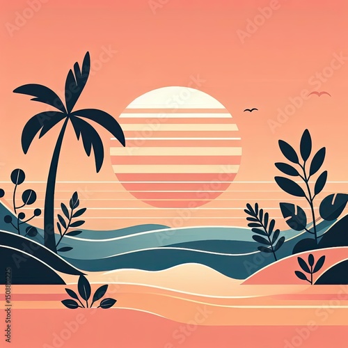 Warm Pastel Tones and Gentle Waves