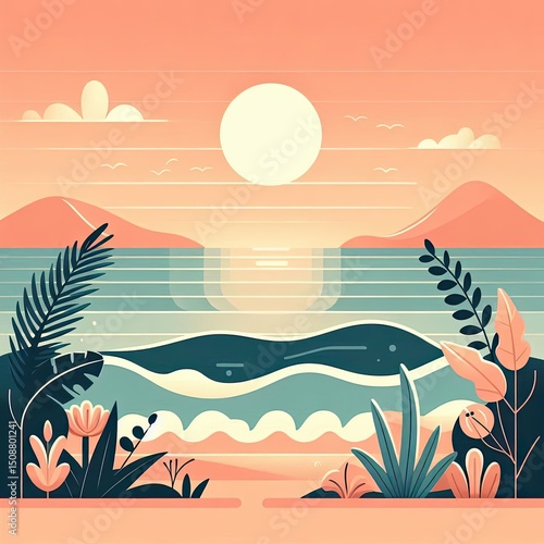 Serene Summer Sunset on the Coast