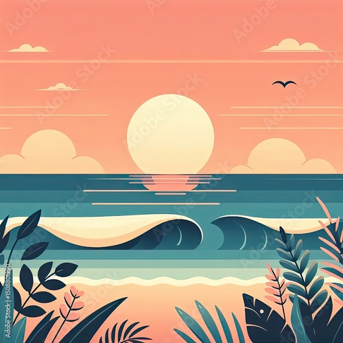 Soft Light and Gentle Ocean Horizon