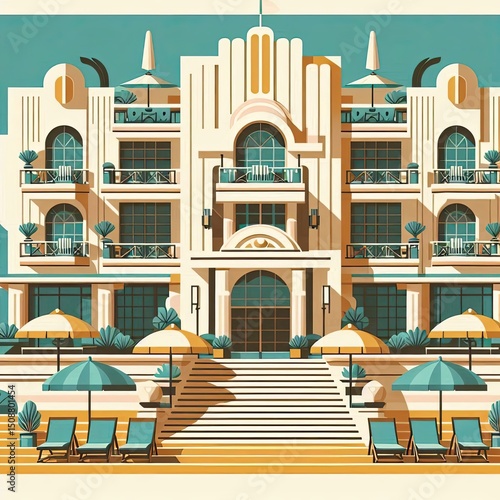 Classic Coastal Hotel with Art Deco Style