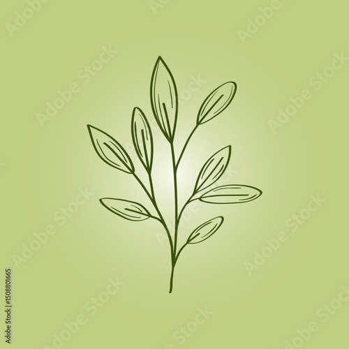 Leafs plant trendy artwork ravishing abstract vector illustration colorful applicable design