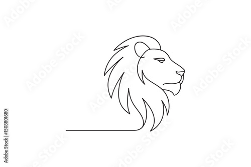 lion head continuous one line drawing minimalism design