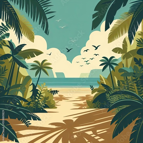 Clean Tropical Paradise and Calm Waves