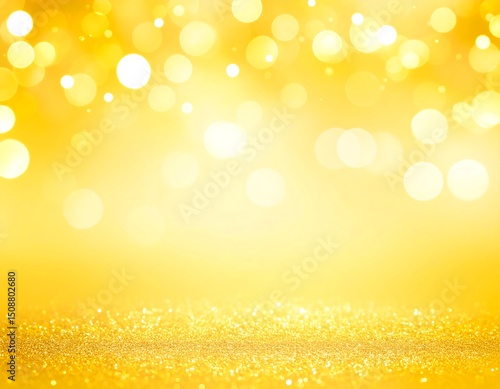 Gold glitter background with bokeh lights