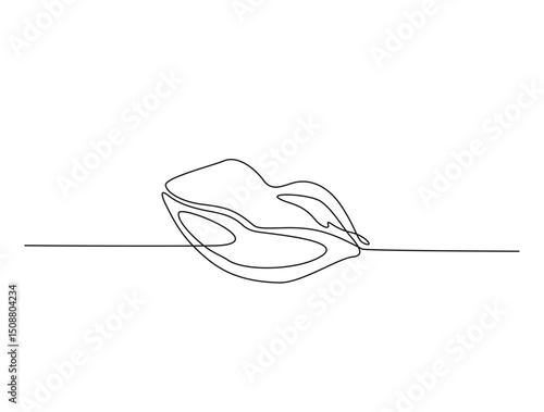 Female lips in single line draw illustration. Continuous one line drawing of woman lips. Editable stroke.