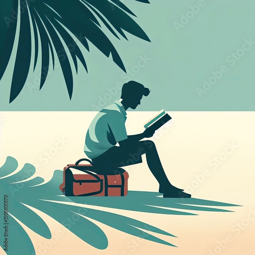 Relaxed Day with Book and Gentle Waves