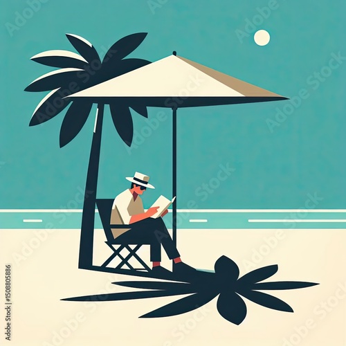 Man’s Quiet Afternoon with Book