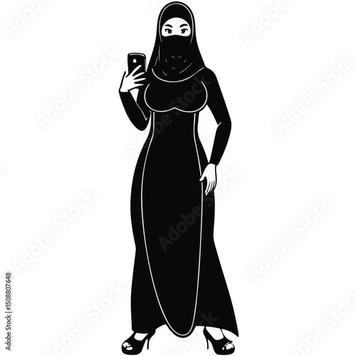 Detailed black and white sketch of a traditional woman in a saree facing slightly sideways