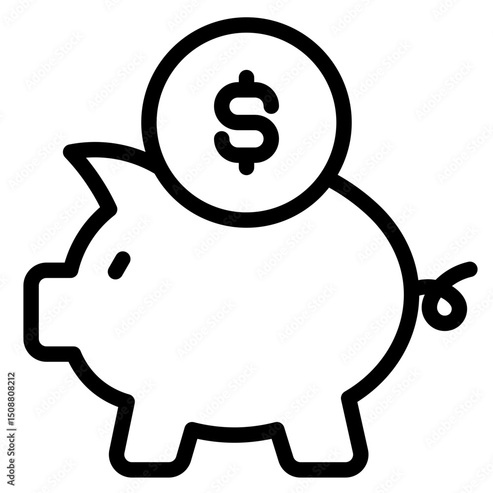 Piggy bank icon in vector illustration Piggy bank icon in vector illustration