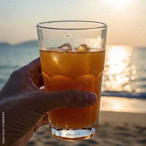 Sipping Refreshment by the Sea