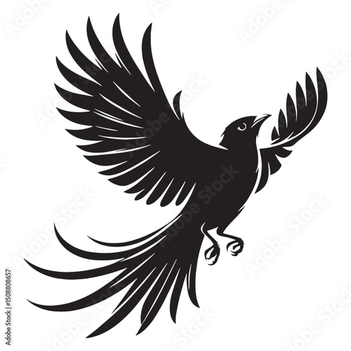 Natural Mynah silhouette with flowing lines – Mynah illustration – Minimalist Mynah vector – Bird silhouette – Bird vector

