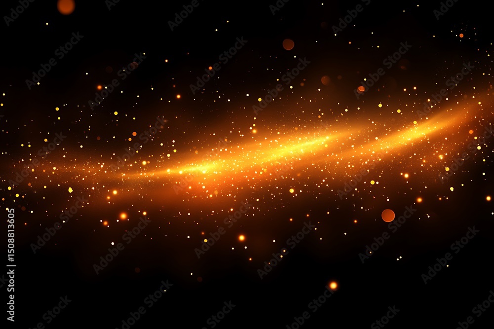 Fototapeta premium Abstract gold particles swirling