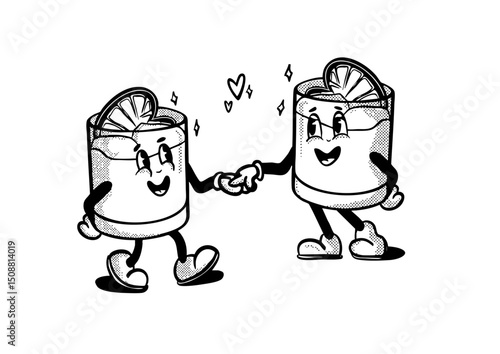 Negroni Love – Retro Cartoon Cocktail
