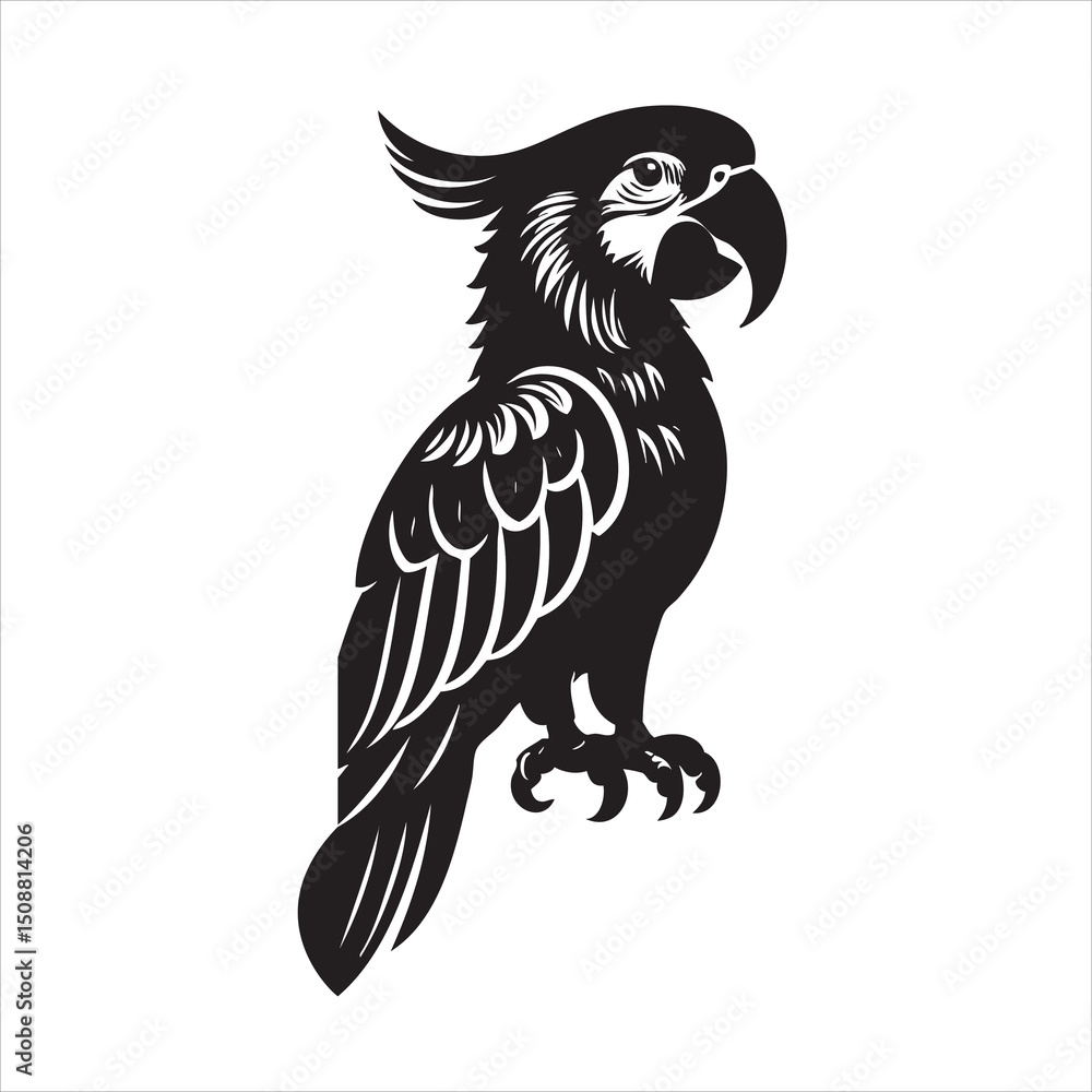 Fototapeta premium Bird Silhouette vector art illustration. black bird vector design.