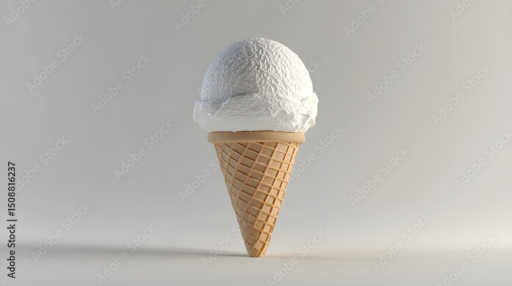 Single scoop vanilla ice cream cone minimalist Single scoop vanilla ice cream cone minimalist