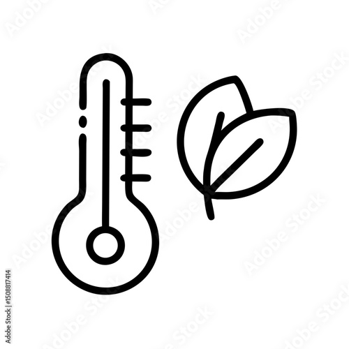 thermometer leaf icon