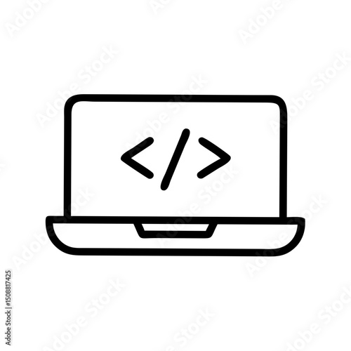 laptop with code icon