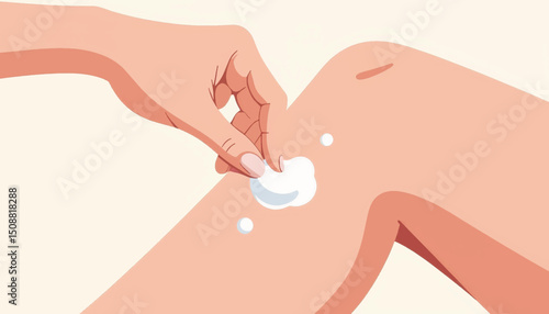 Moisturizing legs with lotion, self-care and relaxation