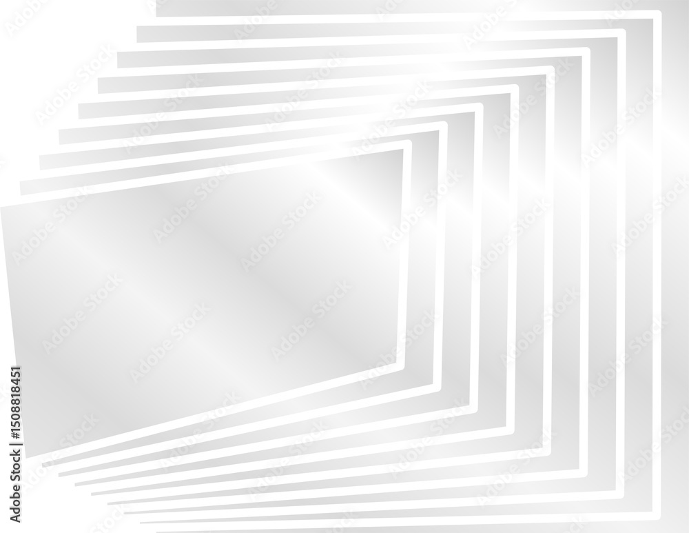 Obraz premium Square metallic or silver overlapping. Geometric modern design