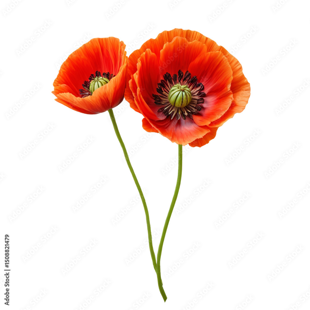 Obraz premium poppy flower isolated on white background