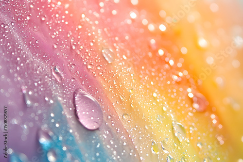 Water Droplets Beading on Waterproof Fabric Surface Creating a Protective Barrier