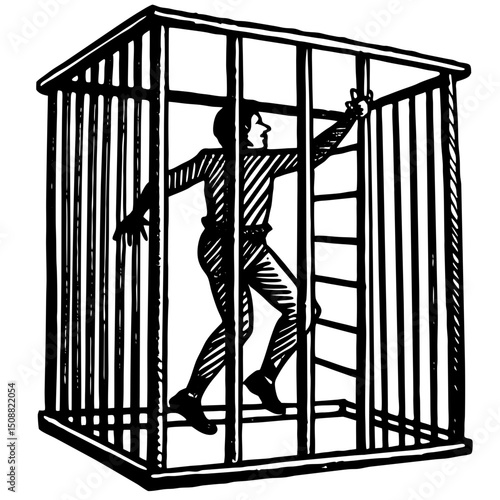 vector illustration of prison bars
