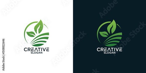 leaf logo design vector	