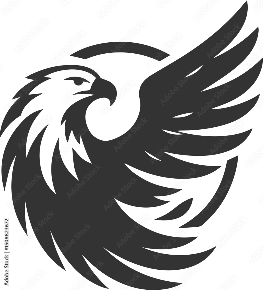 Fototapeta premium Graphics element of a eagle silhouette bird animal vector