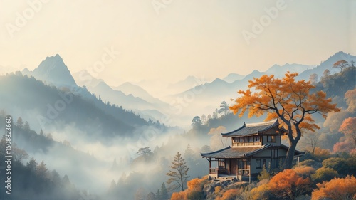 misty morning in the mountains