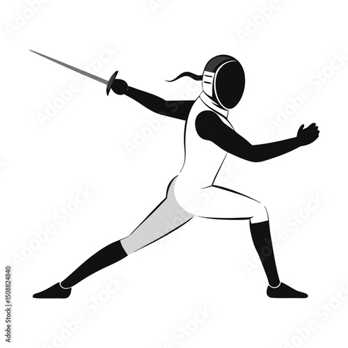 Fencer attack pose