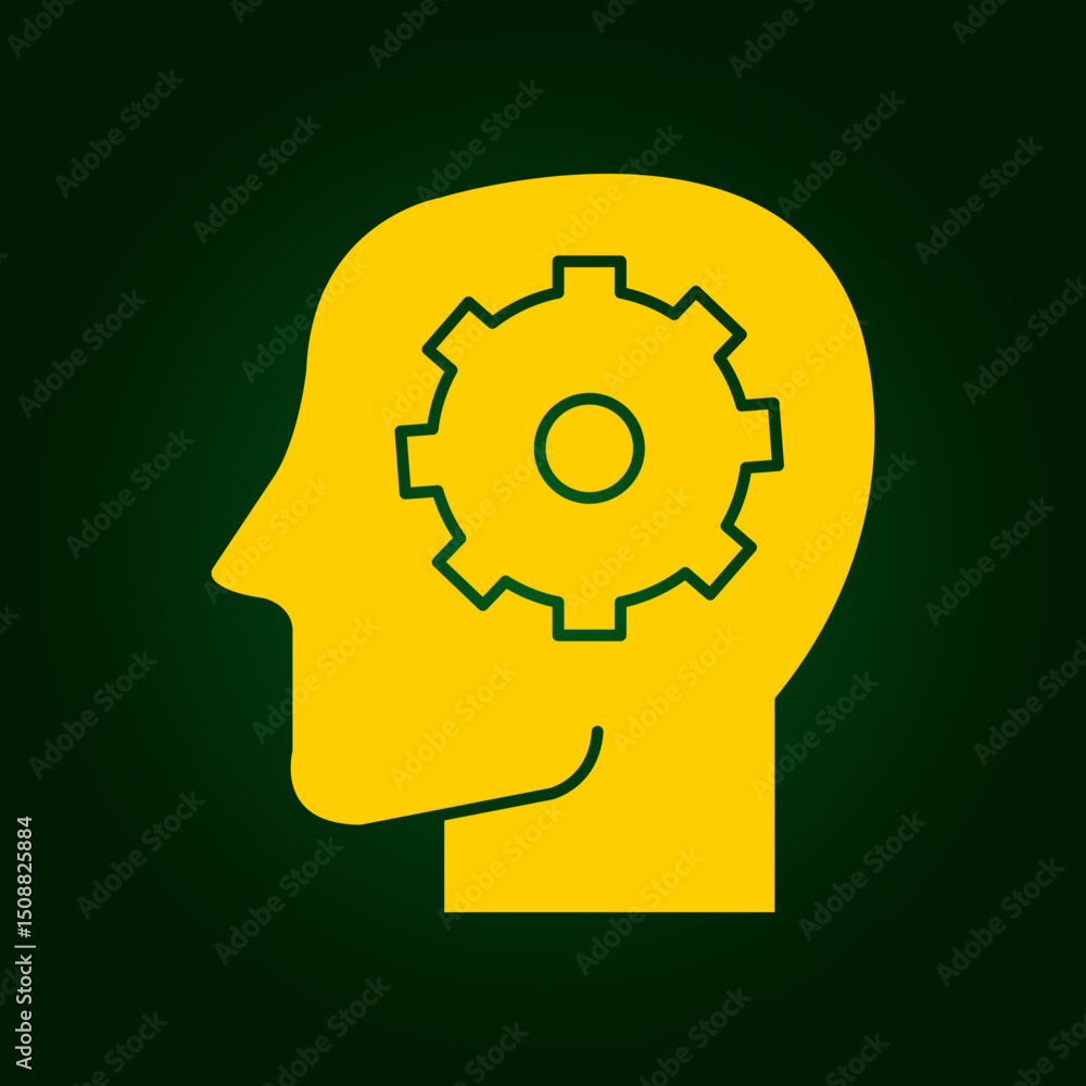 Gear inside head trendy artwork beauteous abstract vector illustration colorful applicable design Gear inside head trendy artwork beauteous abstract vector illustration colorful applicable design