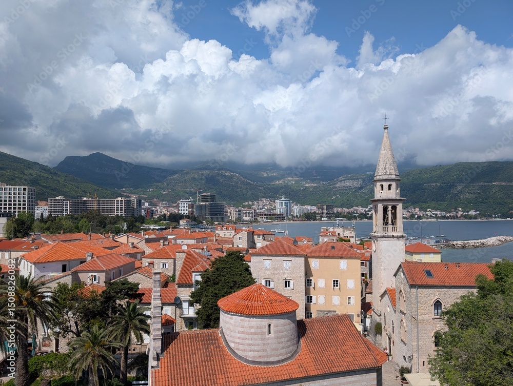 Obraz premium Views of old town Budva Montenegro Kotor Sveti Stefan Bar European travel destination 