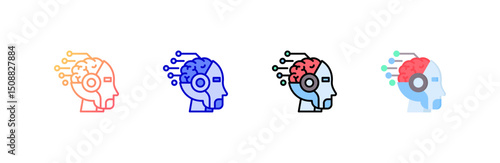 Cyborg Icon set multiple style collection