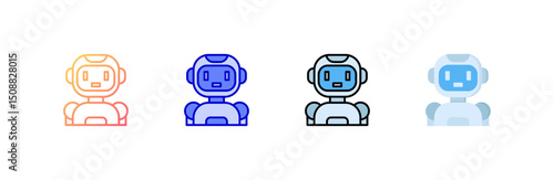 Robot Icon set multiple style collection